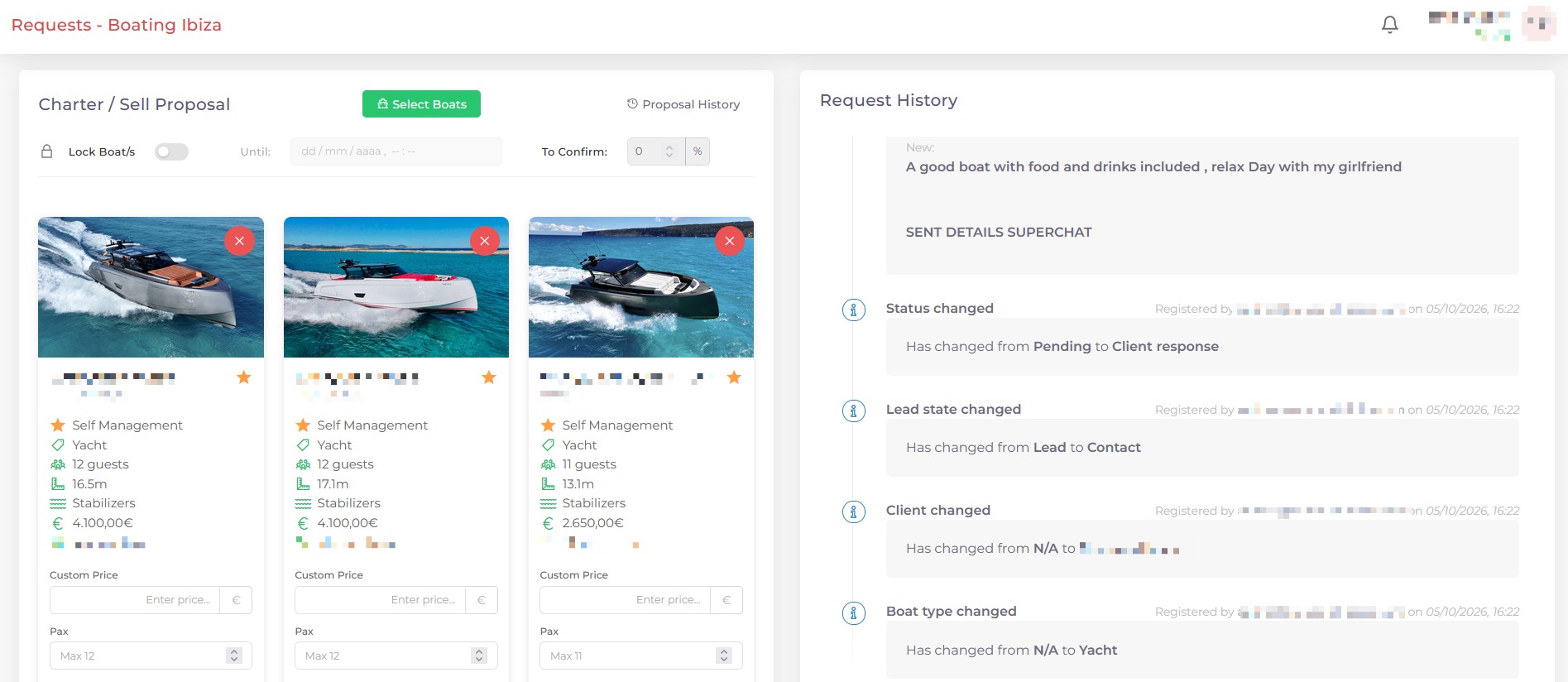 Screenshot of the request feature in Kpitanea